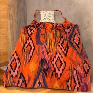 Deb Orange and Purple Patterned Top